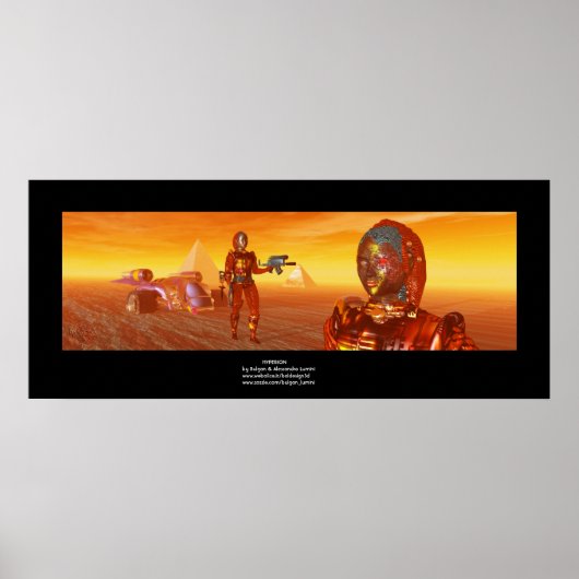 ARES CYBORG, DESERT HYPERION, SCIENCE FICTION Scif Poster (Voorkant)