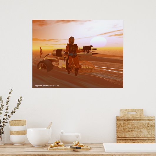 ARES CYBORG, DESERT HYPERION, SCIENCE FICTION Scif Poster (Keuken)