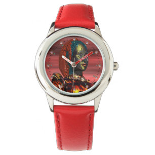ARES CYBORG PORTRAIT Red Science Fiction Sci-Fi Horloge