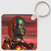 ARES - CYBORG PORTRAIT, RED SUNSET Science Fiction Sleutelhanger (Achterkant)