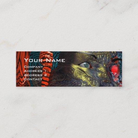 ARES CYBORG PORTRAIT Red Yellow Science Fiction Mini Visitekaartje (Voorkant)