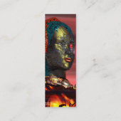 ARES CYBORG PORTRAIT Red Yellow Science Fiction Mini Visitekaartje (Achterkant)