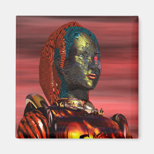 ARES - CYBORG PORTRAIT Science Fiction, Sci-Fi Magneet