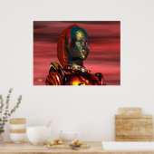 ARES CYBORG PORTRAIT, SUNSET Science Fiction, Scif Poster (Keuken)