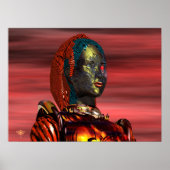 ARES CYBORG PORTRAIT, SUNSET Science Fiction, Scif Poster (Voorkant)