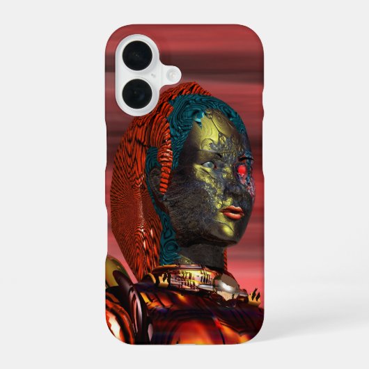 ARES - CYBORG PORTRET Sciencefiction iPhone 16 Hoesje (Achterkant)