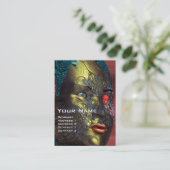 ARES CYBORG Red Yellow Sci-Fi, Robotica, Tech Visitekaartje (Staand voorkant)