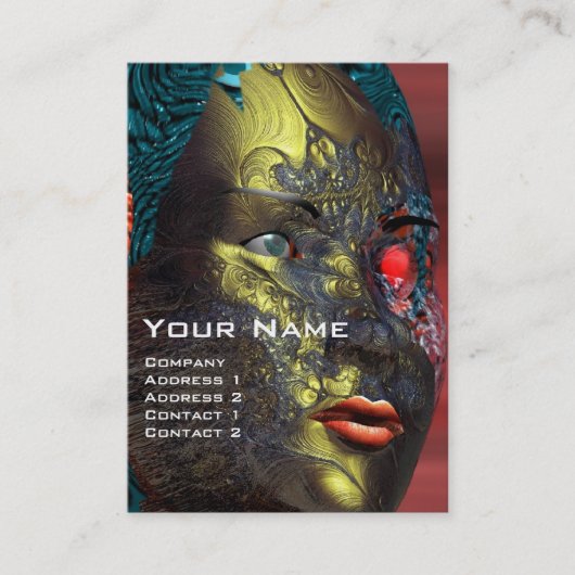 ARES CYBORG Red Yellow Sci-Fi, Robotica, Tech Visitekaartje (Voorkant)