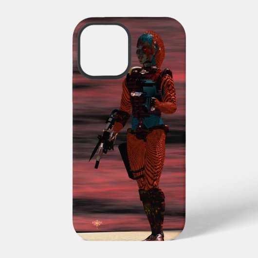 ARES CYBORG,RODE ZONSONDERGANG Science Fiction,Sci iPhone Hoesje (Achterkant)