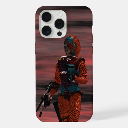 ARES CYBORG,RODE ZONSONDERGANG Science Fiction,Sci iPhone Hoesje (Achterkant)