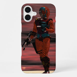 ARES CYBORG,RODE ZONSONDERGANG Science Fiction,Sci iPhone 16 Plus Hoesje