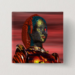 ARES - CYBORG VIERKANTE BUTTON 5,1 CM