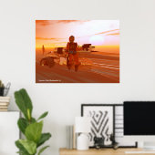 ARES CYBORG,WOESTIJN HYPERION,SCIENCEFICTION Scifi Poster (Thuiskantoor)