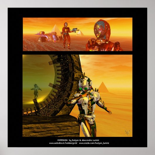 ARES EN TITAN/CYBORGS IN DE DESERT VAN HYPERION POSTER (Voorkant)
