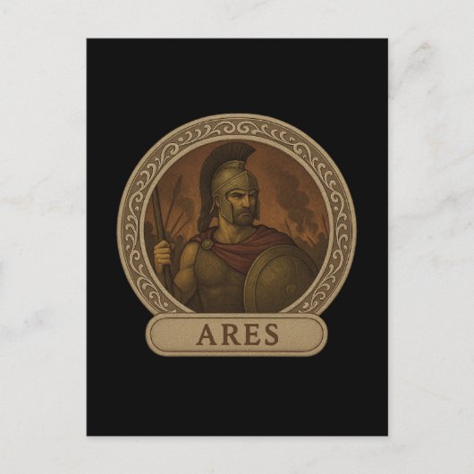 Ares God van de Oorlog Ansichtkaart Briefkaart (Voorkant)