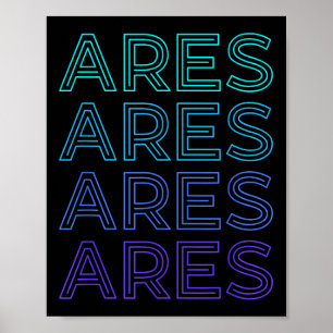 Ares God War Ancient Greek Mythology Retro Poster