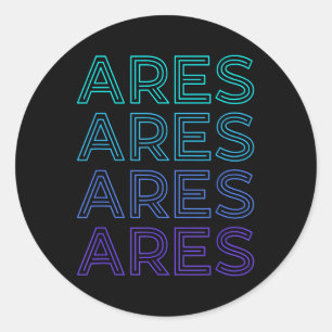 Ares God War Ancient Greek Mythology Retro Ronde Sticker