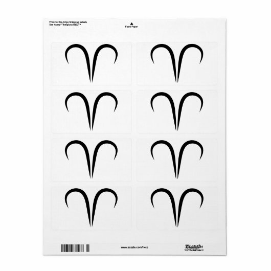 Ares Grieks astrologisch symbool Zodiac Etiket (Full Sheet)
