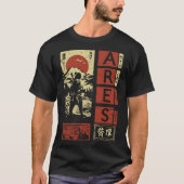 Ares Griekse god - Japanse samoerai stijl T-shirt (Voorkant)
