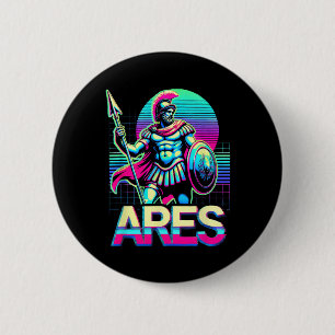 Ares Griekse Oorlog God Warrior Mythologie Oude Gr Ronde Button 5,7 Cm