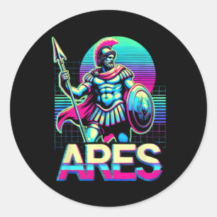 Ares Griekse Oorlog God Warrior Mythologie Oude Gr Ronde Sticker