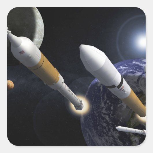 Ares I Crew Launch Vehicle Vierkante Sticker (Voorkant)