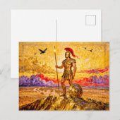 Ares in Armor Standing on Mountain with Spear Briefkaart (Voorkant / Achterkant)