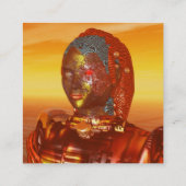 ARES IN DE DESERT VAN HYPERION Sci-Fi Vierkante Visitekaartje (Achterkant)