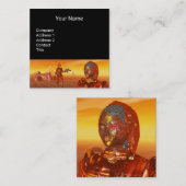 ARES IN DE DESERT VAN HYPERION Sci-Fi Vierkante Visitekaartje (Voorkant / Achterkant)