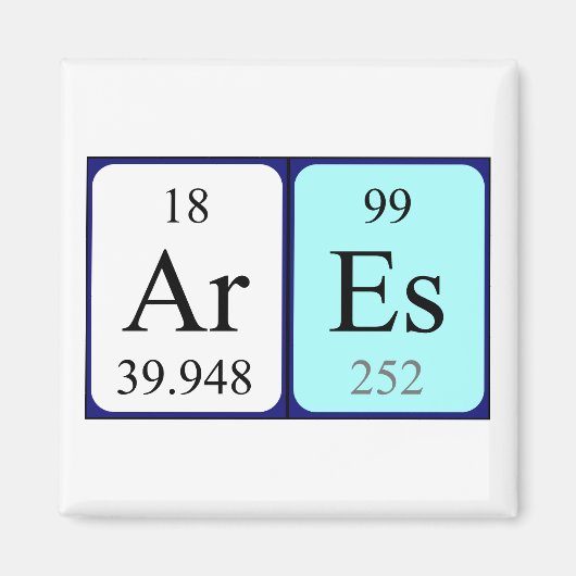 Ares periodieke table name magnet (Voorkant)
