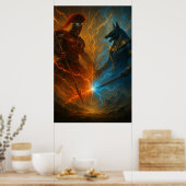 Ares vs Anubis — Epic Mythology Battle Art Poster (Keuken)