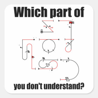 Aresti Symbol Aerobatic Pilot Maneuvers Vierkante Sticker