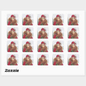 Aret decor retro vintage kerst lady sticker (Vel)