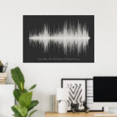 Aretha Franklin Natural Woman Soundwave Art Poster (Thuiskantoor)