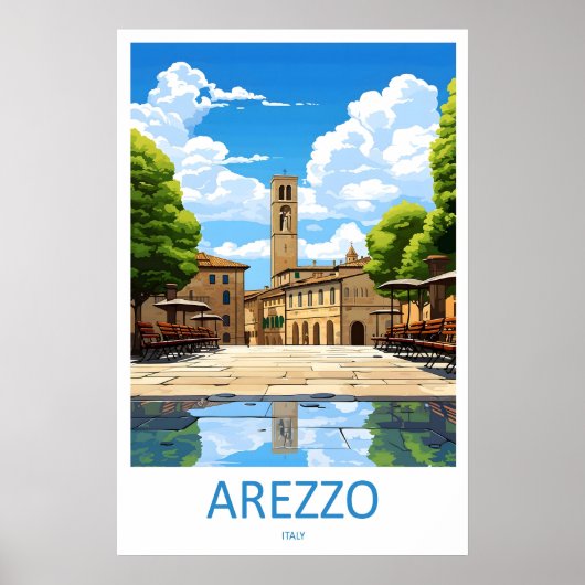 Arezzo Vintage Reisposter Ski Nationaal Park Poster (Voorkant)