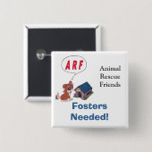 ARF Fosters Nodig Vierkante Button 5,1 Cm (Voorkant /achterkant)