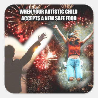 ARFID Autistisch Kind Veilige Voedsel Viering Meme Vierkante Sticker