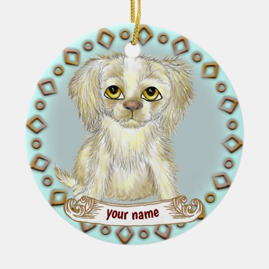 Arfy Dog Keramisch Ornament (Voorkant)