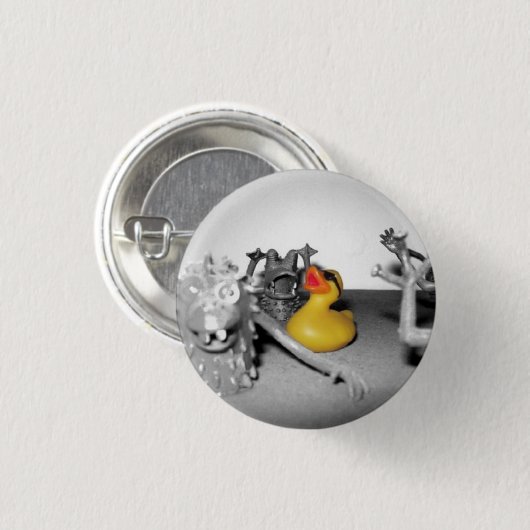 Arg. Monsters!' Rubber Duck Button (klein) (Voorkant /achterkant)