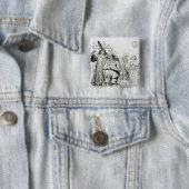 Argan en Monsieur Purgon Vierkante Button 5,1 Cm (In situ)