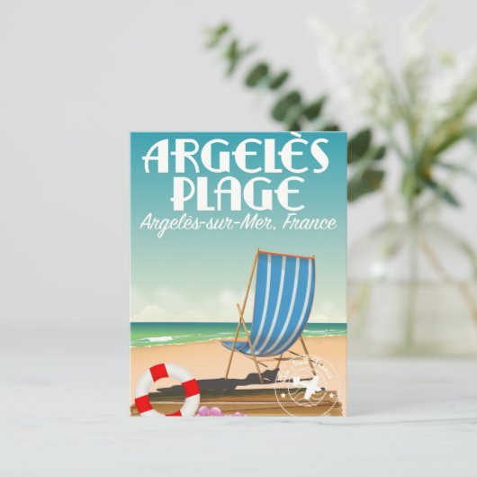 Argelès Plage, Argelès-sur-Mer, Frankrijk Briefkaart (Staand voorkant)