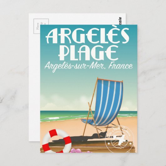 Argelès Plage, Argelès-sur-Mer, Frankrijk Briefkaart (Voorkant / Achterkant)