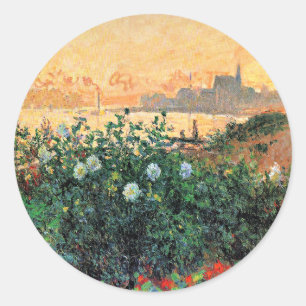 Argenteuil, Bloemen langs de rivier oever, Ronde Sticker