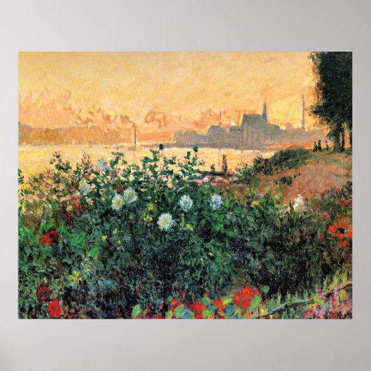 Argenteuil, Bloemen langs de rivieroever, Poster (Voorkant)