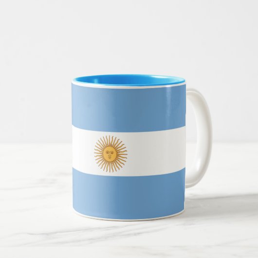 Argentian Flag Tweekleurige Koffiemok (Voorkant rechts)