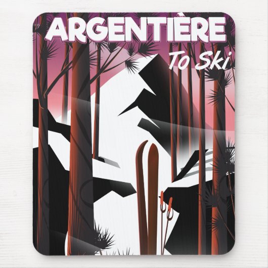 Argentière, Frankrijk ski reisposter Muismat (Voorkant)