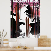 Argentière, Frankrijk ski reisposter Poster (Keuken)