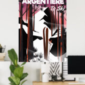 Argentière, Frankrijk ski reisposter Poster (Thuiskantoor)