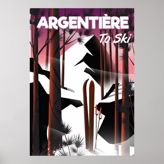 Argentière, Frankrijk ski reisposter Poster (Voorkant)