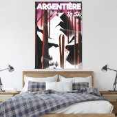 Argentière, Franse skiposter Canvas Afdruk (Insitu (Slaapkamer))